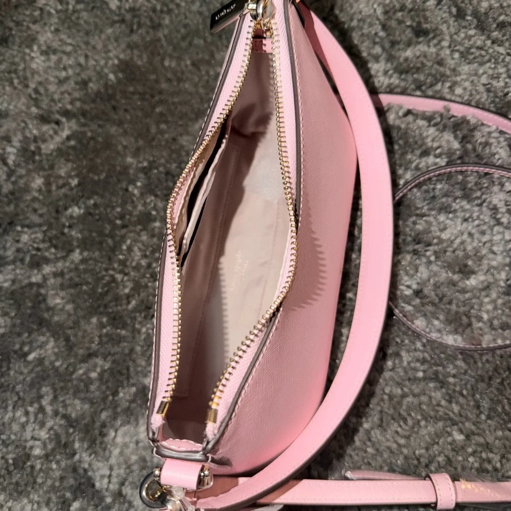 kate spade Pink Leather Shoulder Bag with Gold Logo - Picture 4 of 5